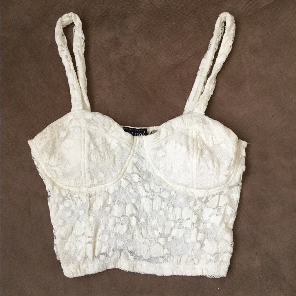 Floral beige crop top